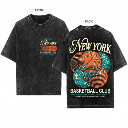 Vintage 90s NYC Basketball Graphic Unisex Wash T-Shirt