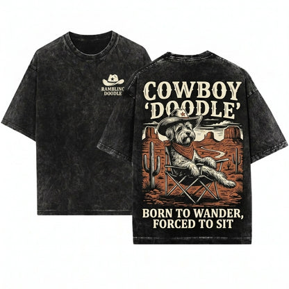 Retro Havanese Dog Cowboy UFO Wild West Country Pet Owner Gift Unisex Wash T-Shirt