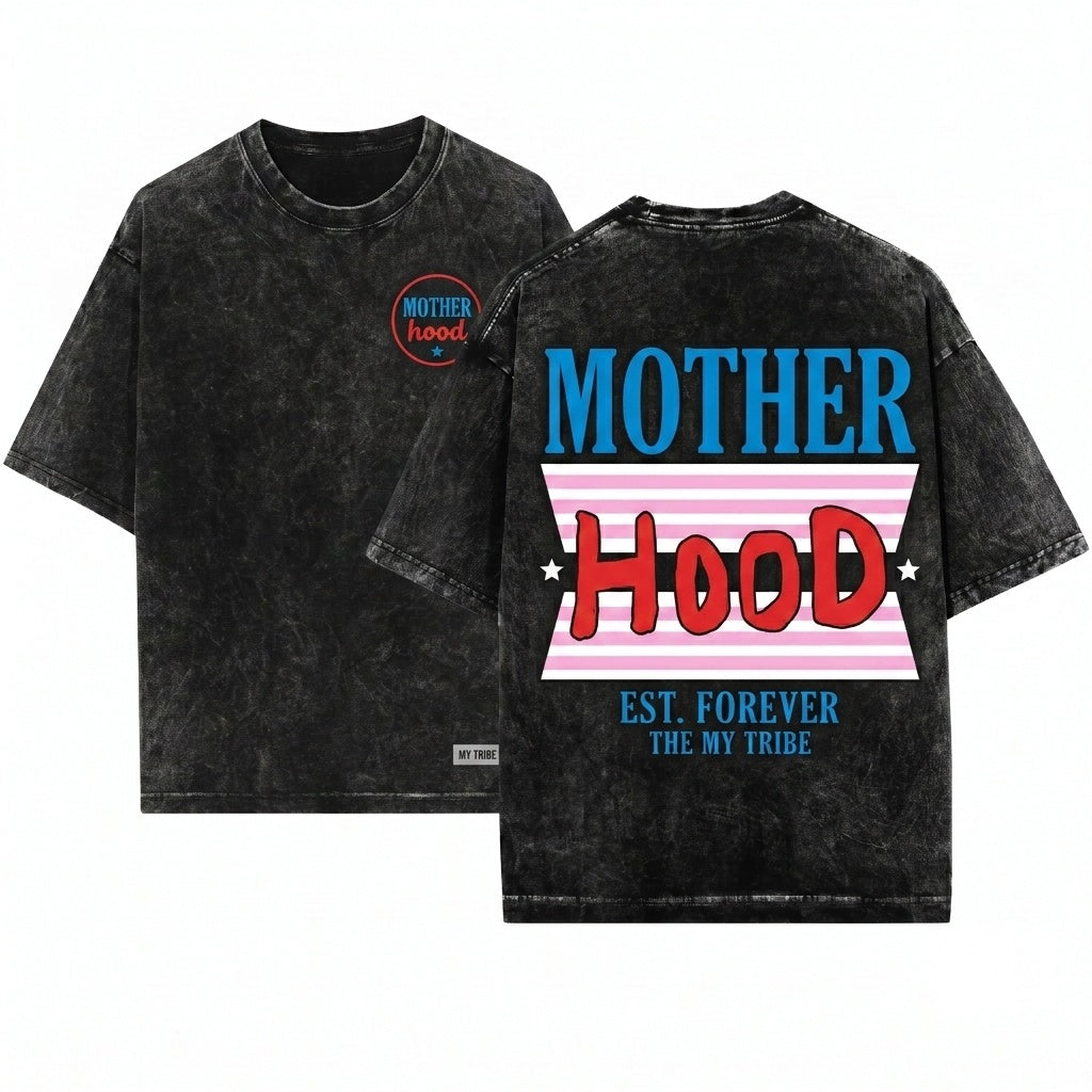 Trendy Mama Motherhood Striped Design Mother’s Day Gift Cool Mom Life Unisex Wash T-Shirt