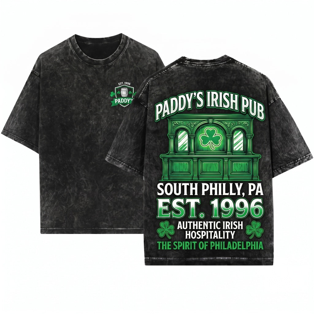 Paddys Bar Logo Crewneck Philadelphia TV Show Fan Apparel Unisex Wash T-Shirt