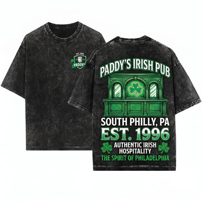 Paddys Bar Logo Crewneck Philadelphia TV Show Fan Apparel Unisex Wash T-Shirt