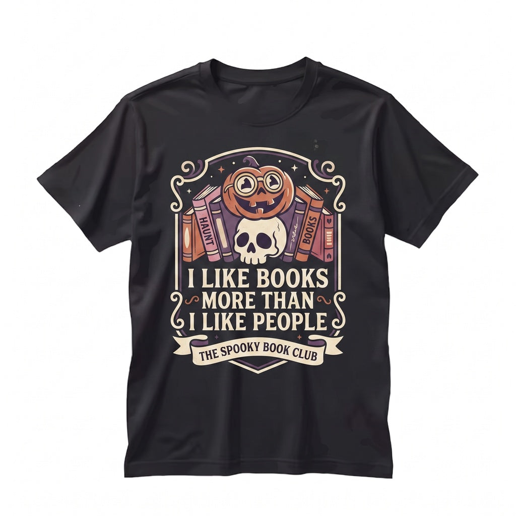 Books Over People Halloween Sticker Spooky Bookish Reader Waterproof Gift Decal Unisex TShirt