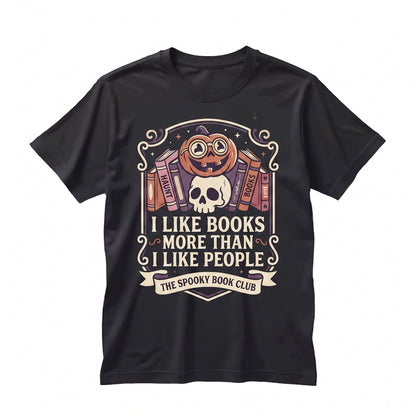 Books Over People Halloween Sticker Spooky Bookish Reader Waterproof Gift Decal Unisex TShirt