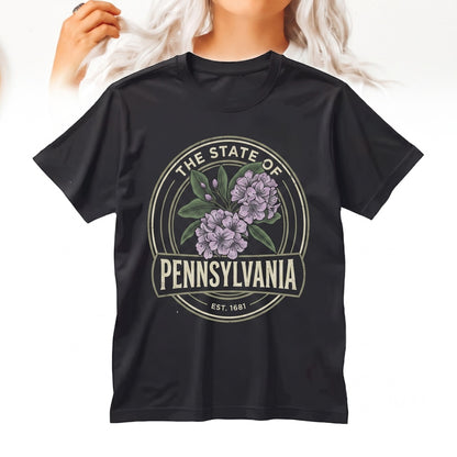 Pennsylvania Mountain Laurel Botanical Gardening Graphic Travel Gift for Mom, Girlfriend Unisex TShirt
