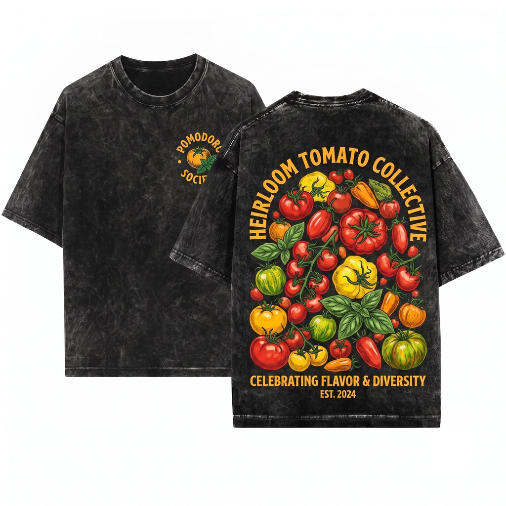 Tomato Girl Summer Graphic Farmers Market Aesthetic Unisex Wash T-Shirt