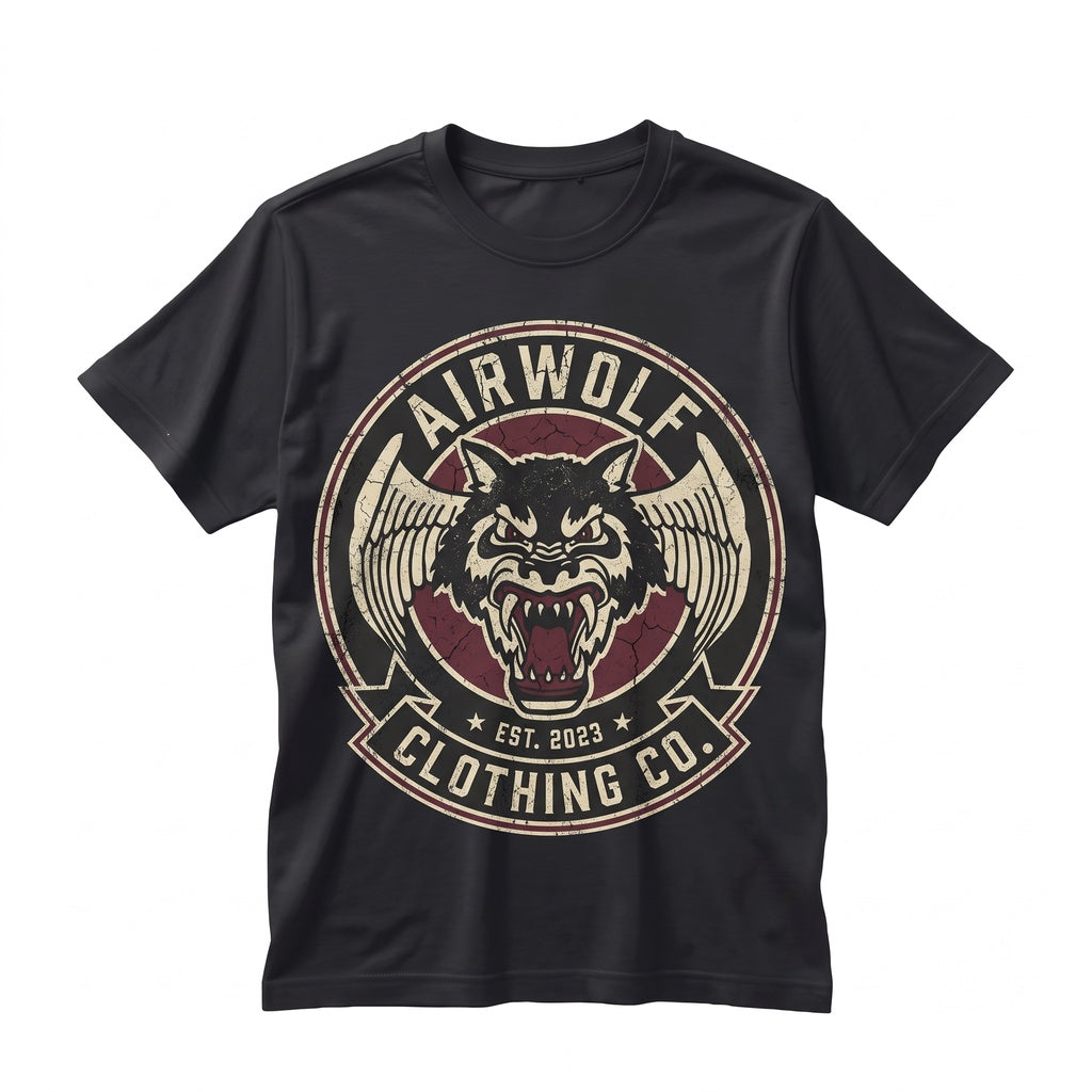 Airwolf Retro Helicopter 1980s TV Show Action Classic Graphic Apparel Unisex TShirt