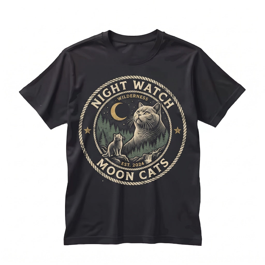 British Shorthair Howling at Vintage Full Moon 90s Retro Animal Graphic Cat Mom Pet Lover Gift Unisex TShirt