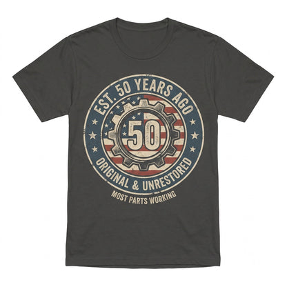 Vintage 1976 Built 50 Years Ago Birthday Gift Retro Classic Apparel for Him Turning Fiftieth Unisex TShirt