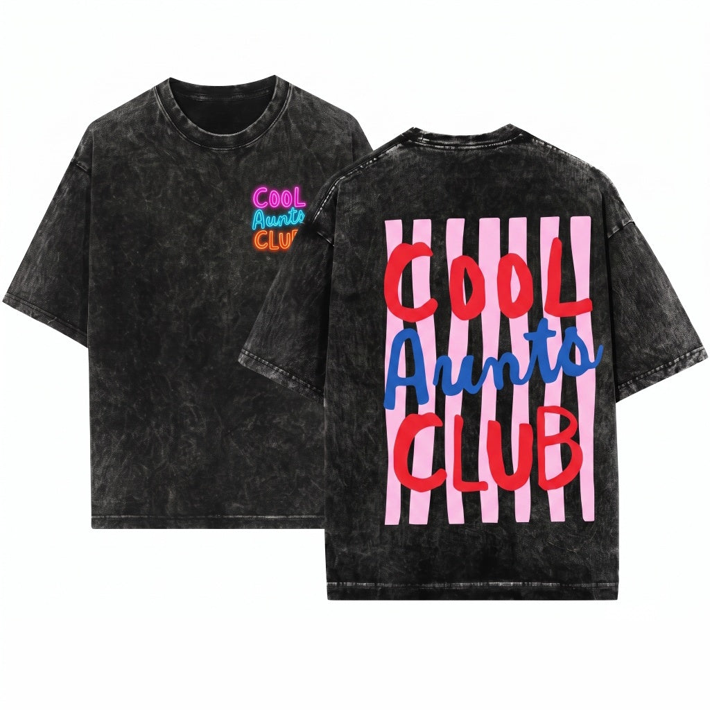 Cool Trendy Striped Design Aunt Club Life Mothers Day Gift Unisex Wash T-Shirt