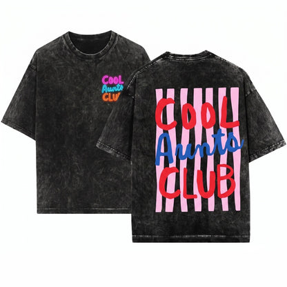 Cool Trendy Striped Design Aunt Club Life Mothers Day Gift Unisex Wash T-Shirt