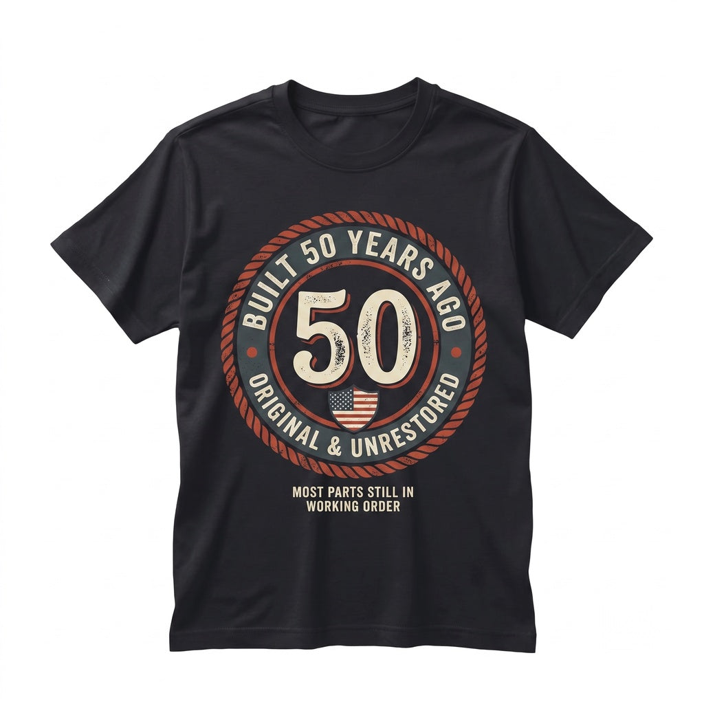 Vintage 1976 Built 50 Years Ago Birthday Gift Retro Classic Apparel for Him Turning Fiftieth Unisex TShirt