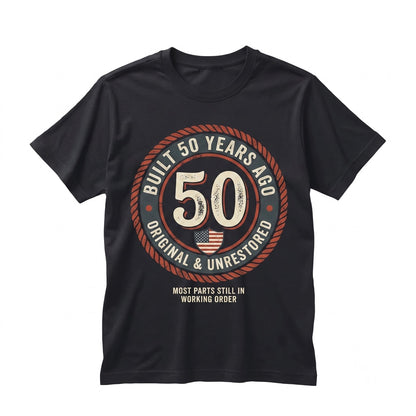 Vintage 1976 Built 50 Years Ago Birthday Gift Retro Classic Apparel for Him Turning Fiftieth Unisex TShirt