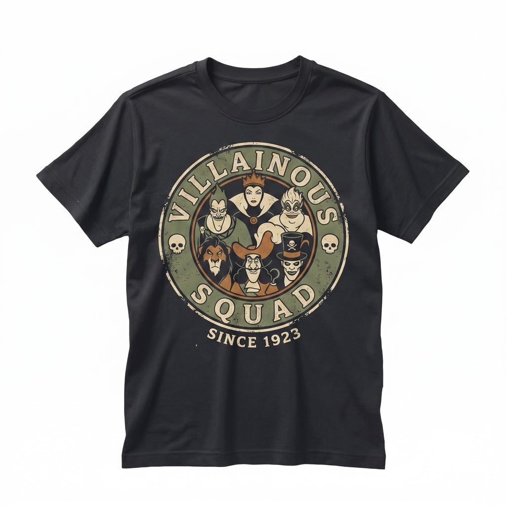 Bad Guys Villains Ursula Hades Evil Queen Scar Theme Park Vacation Graphic Unisex TShirt