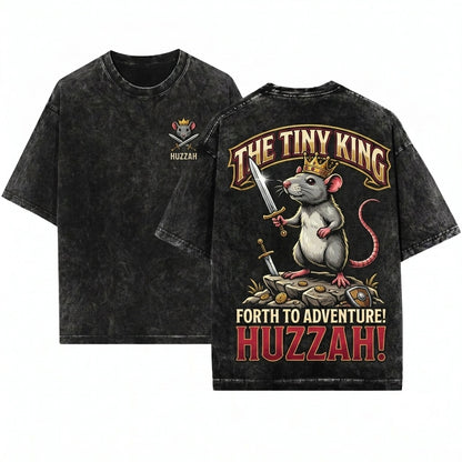 Huzzah Rat King Funny Embroidered 1717 Ren Faire Fantasy TTRPG Nerd Unisex Wash T-Shirt