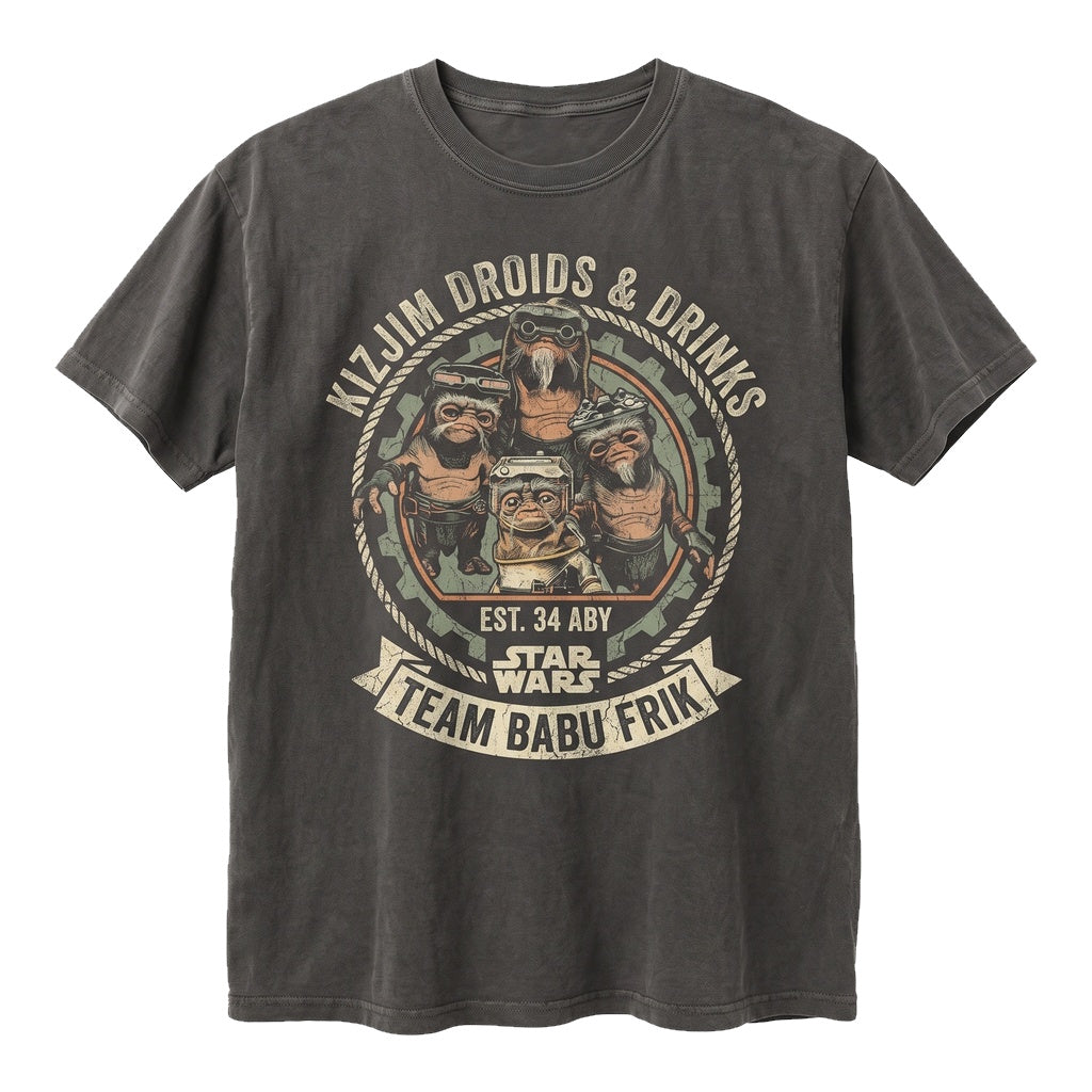Vintage Anzellan Droidsmith Babu Frik Sci-Fi Graphic Retro Fan Apparel Unisex TShirt