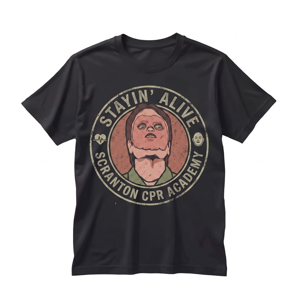 Dwight Schrute CPR Graphic First Aid Comedy Sitcom Apparel Unisex TShirt