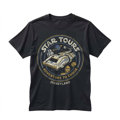 Oversized Star Tours Y2K Retro Galaxy Space Travel Land Matching Graphic Apparel Unisex TShirt