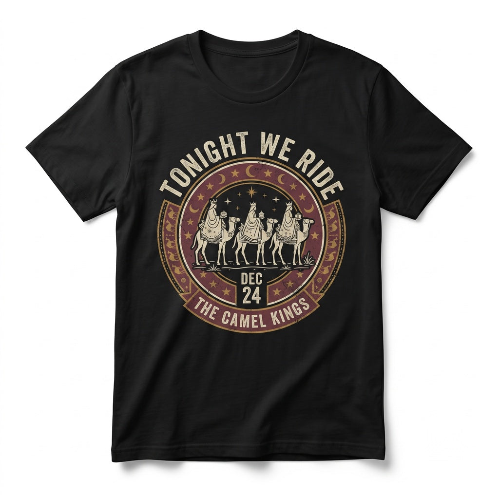 Tonight We Ride Christmas Christian Three Wise Men Faith Holiday Graphic Apparel Unisex TShirt
