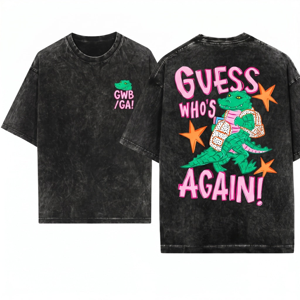 Funny Alligator Back to School Guess Who’s Teacher Gift Classroom Printed 2 Sides Unisex Wash T-Shirt