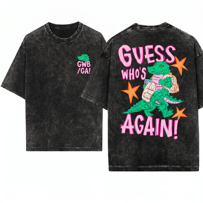 Funny Alligator Back to School Guess Who’s Teacher Gift Classroom Printed 2 Sides Unisex Wash T-Shirt