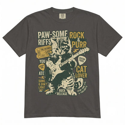 Vintage Y2K Grunge Cat Guitar Rockstar Kitten Alt Punk Goth 90s Emo Rock Band Graphic Top, Unisex TShirt