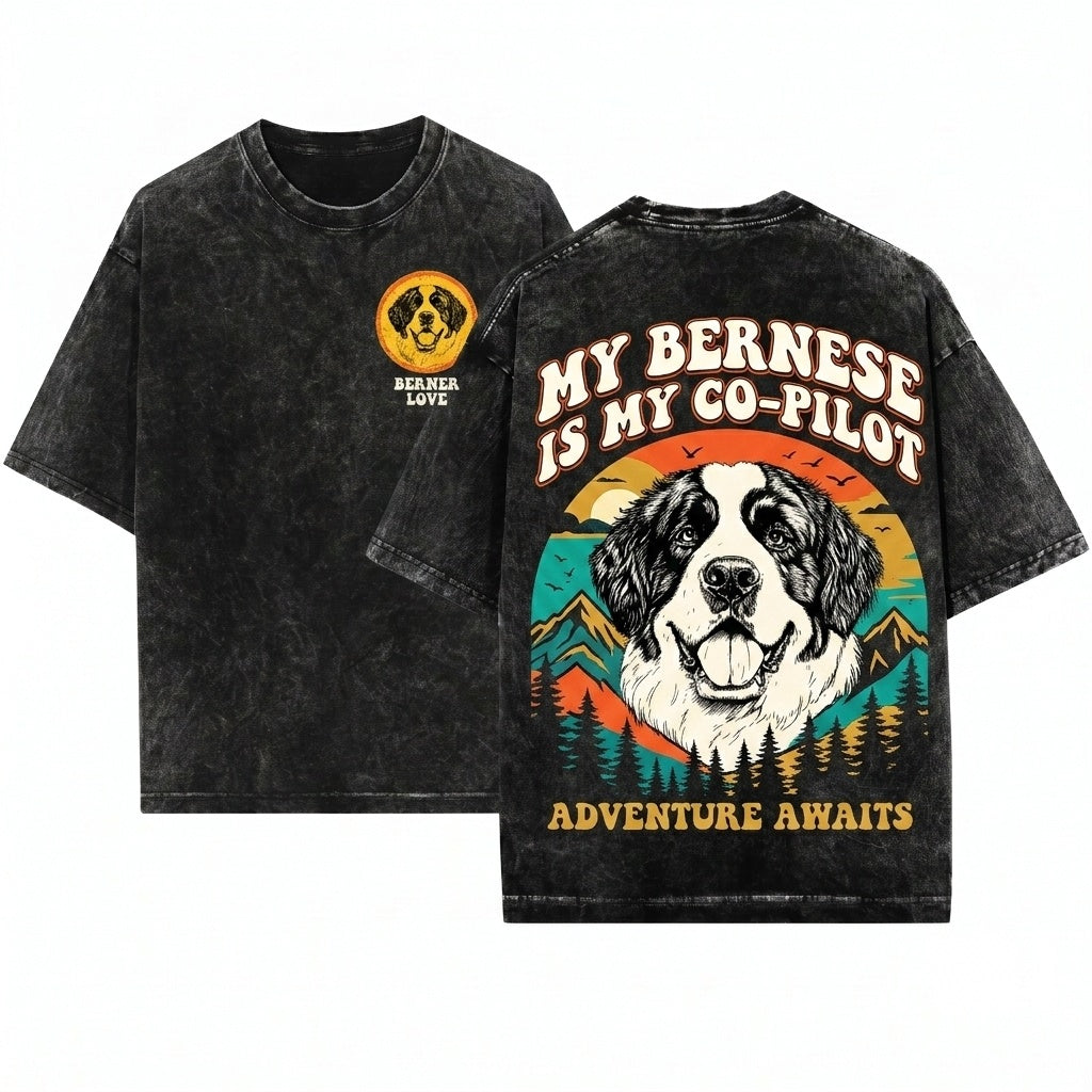 Saint Bernard Pet Dog Breed Animal Lover Crewneck Unisex Wash T-Shirt