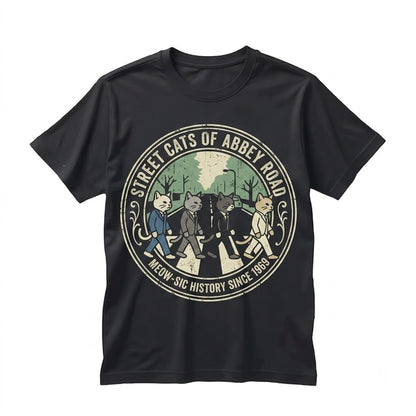 The Meowtles Vintage Retro Rock Band Graphic Cat Lover Music Gift Unisex TShirt