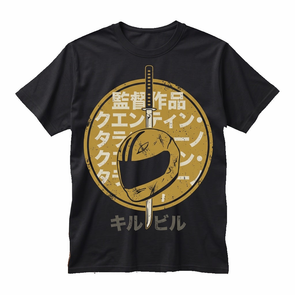 Japanese Samurai Katana Sword Motorcycle Helmet Action Movie Poster Graphic Print Unisex TShirt
