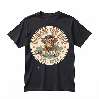 Highland Cow Western Family Matching Farmhouse Heifer Country Graphic Unisex TShirt