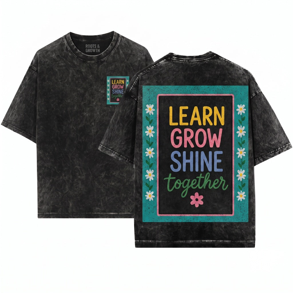 Inspirational Teacher Learning Journey Student Growth Floral Gift Apparel Unisex Wash T-Shirt