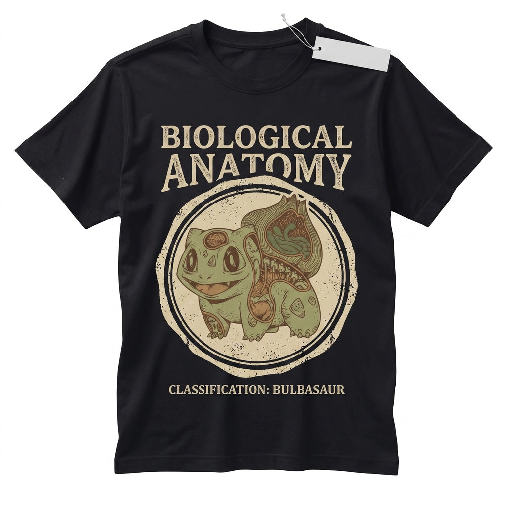 Vintage Grass Monster Anatomy Graphic Sleeveless Retro Japanese Anime Streetwear Y2K Unisex TShirt