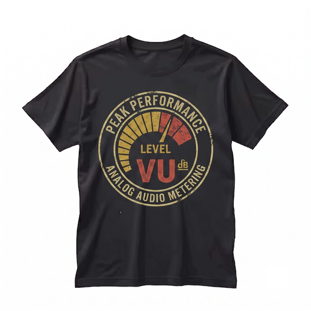 Retro VU Meter Decibel Sound Level Graphic Vintage Audio Music Producer Gift Unisex TShirt