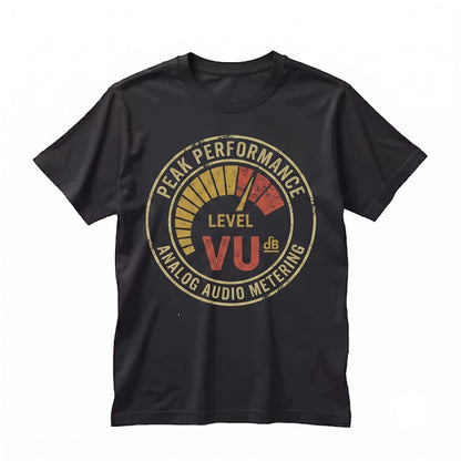 Retro VU Meter Decibel Sound Level Graphic Vintage Audio Music Producer Gift Unisex TShirt