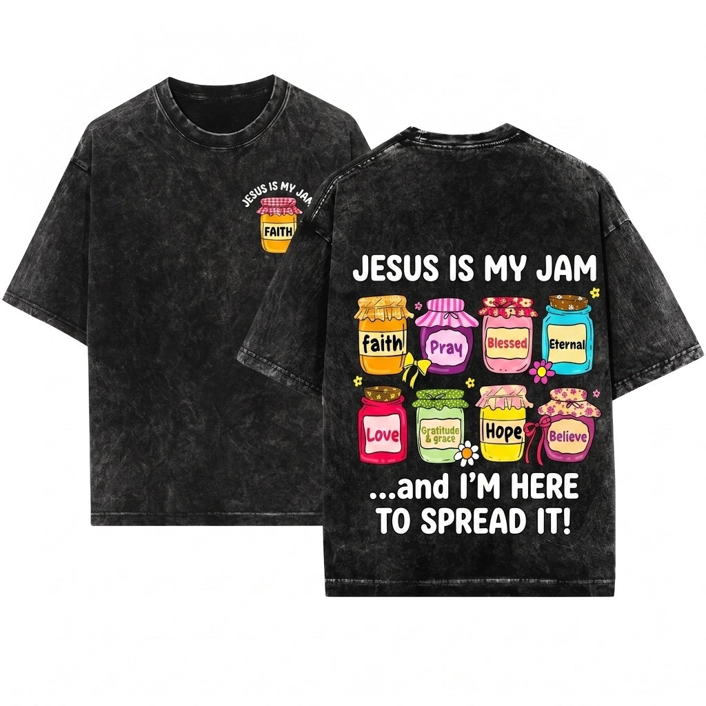 Cute Christian Faith Jar Jesus Is My Jam Inspirational Spiritual Blessings Religious Toddler Unisex Wash T-Shirt