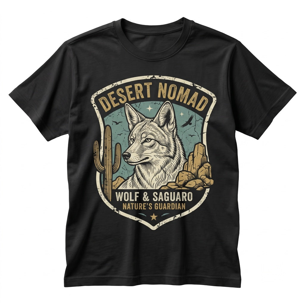 Retro Southwest Desert Coyote Graphic Vintage Wildlife Western Adventure Apparel Unisex TShirt