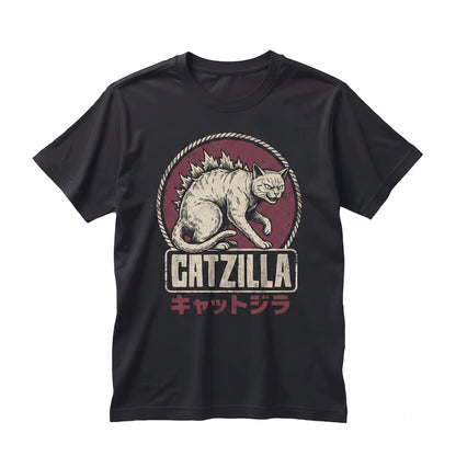 Giant Monster Kitty Japanese Graphic Streetwear Funny Retro Feline Apparel Unisex TShirt