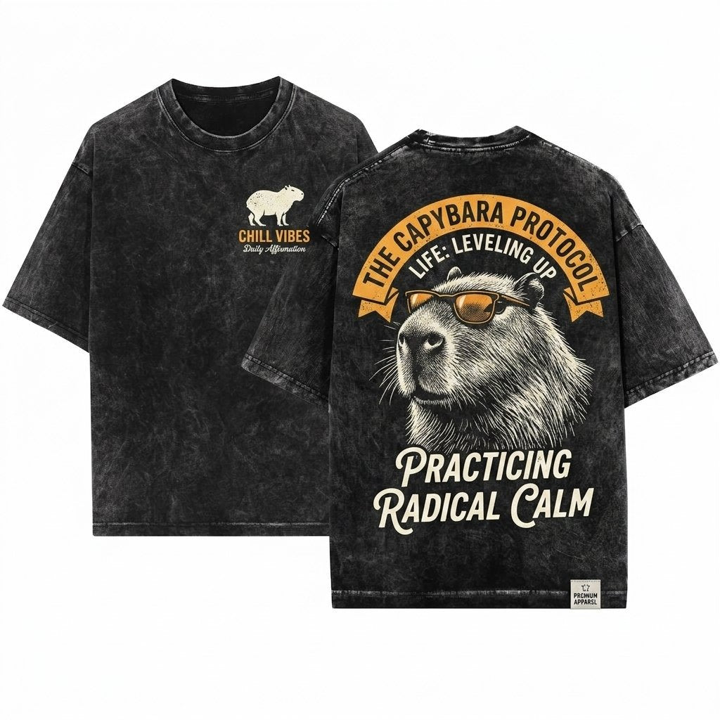 Capybara Smoking Vintage Funny Lover Gift Smoker Cigarette Animal Unisex Wash T-Shirt