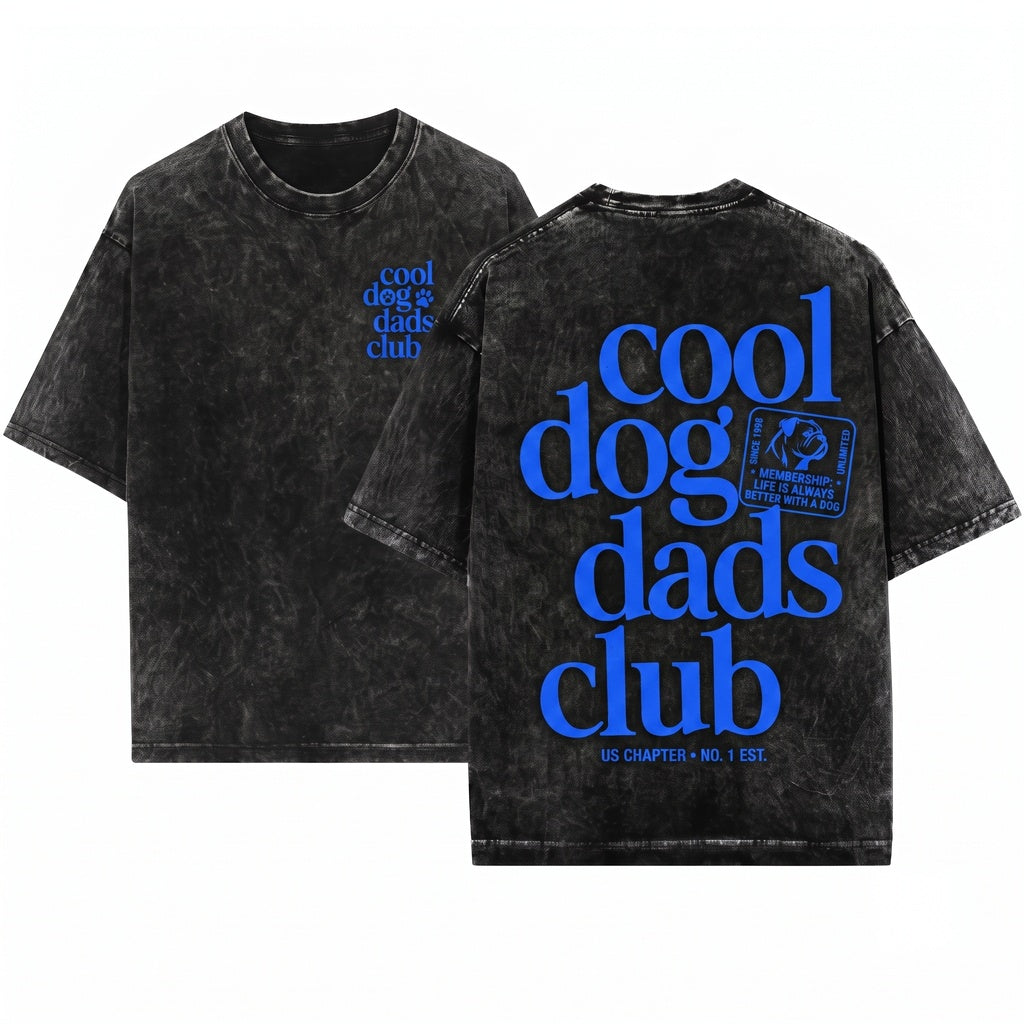 Dog Dad Cool Pet Parent Social Club Fur Lover Gift Back Graphic Unisex Wash T-Shirt
