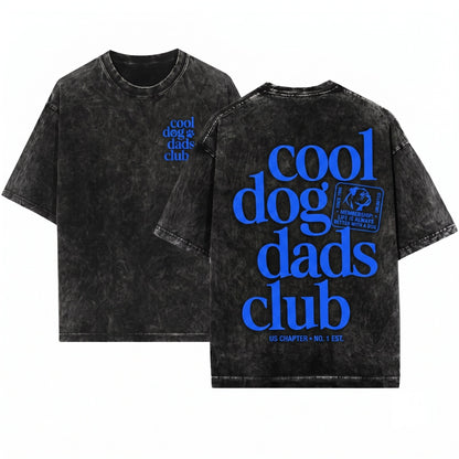 Dog Dad Cool Pet Parent Social Club Fur Lover Gift Back Graphic Unisex Wash T-Shirt