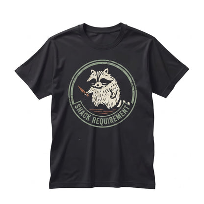 I Require Snacks Funny Raccoon Embroidered Chaotic Cute Meme Animal Gift Unisex TShirt
