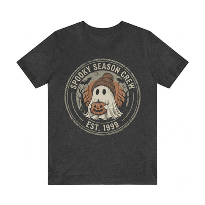 Vintage Halloween Spooky Ghost Pumpkin Graphic Rustic Haunted Forest Cozy Seasonal Gift Unisex TShirt