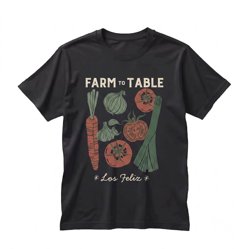Vintage Farmers Market Veggie Garden Graphic Crewneck Unisex TShirt