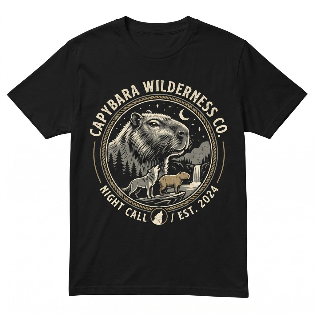 Capybara Howling at Full Moon Vintage 90s Graphic Funny Wildlife Lover Gift Unisex TShirt