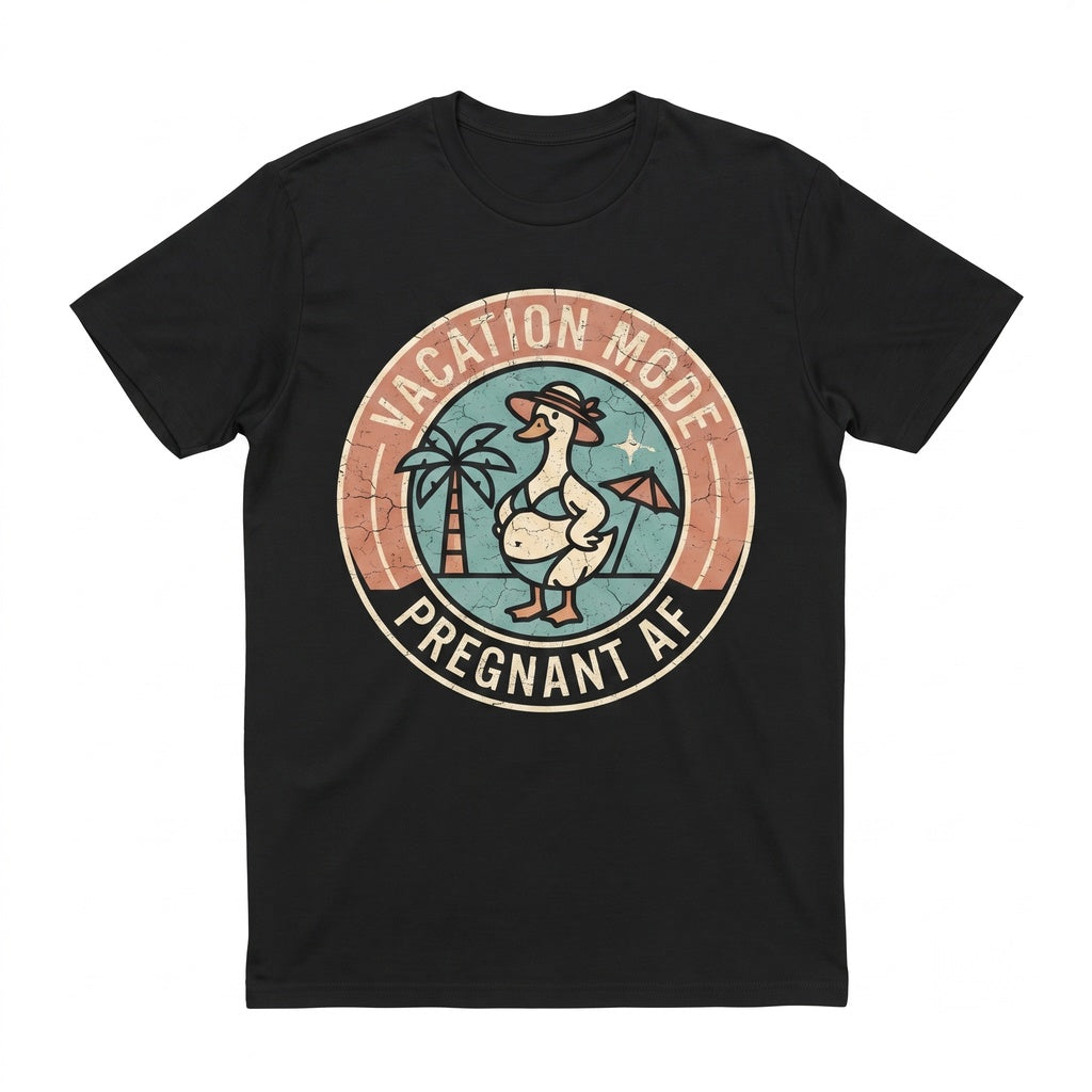 Pregnant Summer Goose Graphic Announcement Cute Party Gift Unisex TShirt