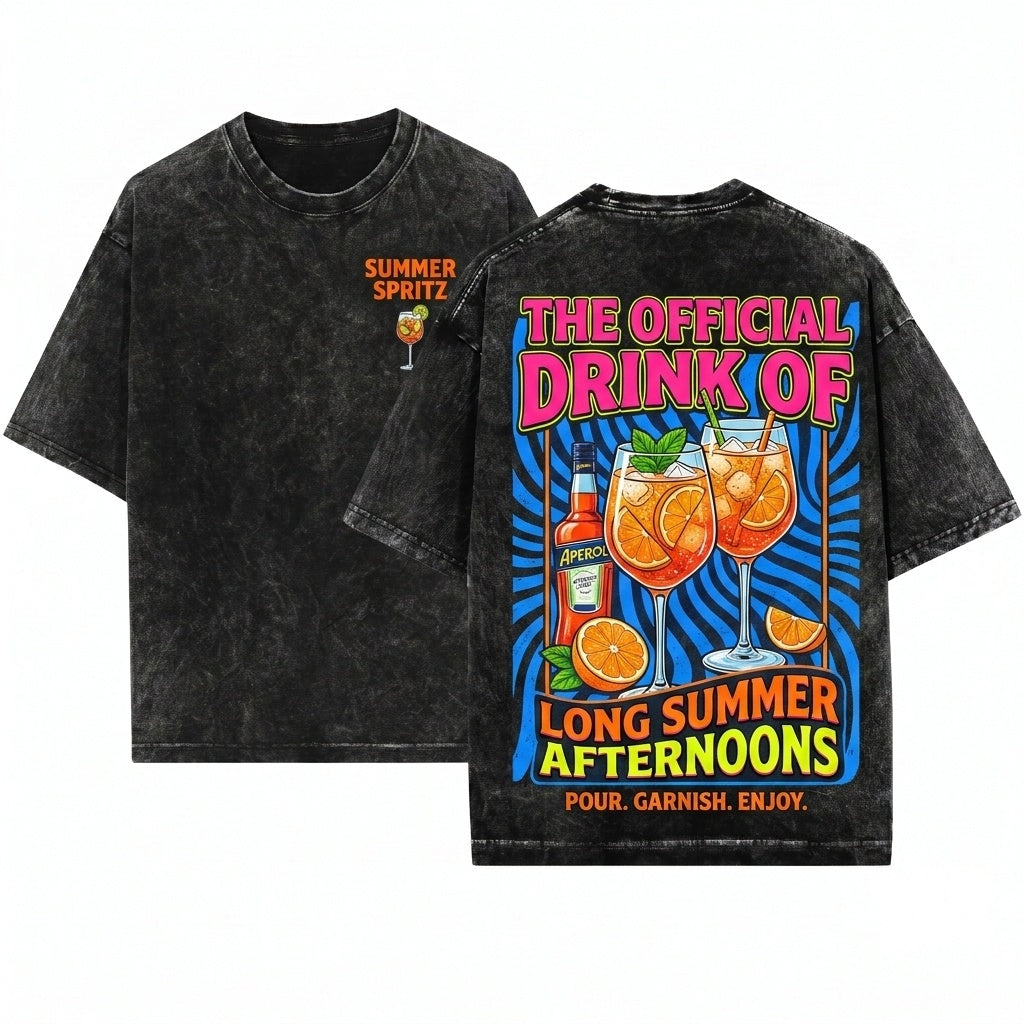Feelin Spritzy Cocktail Club Summer Vacation Unisex Wash T-Shirt