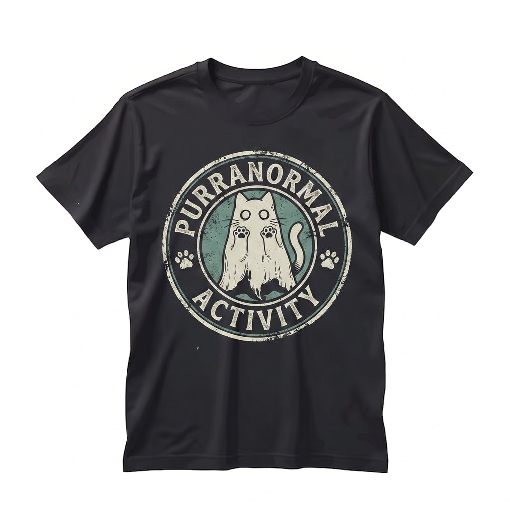 Purranormal Cativity Funny Ghost Halloween Spooky Feline Lover Gift Unisex TShirt