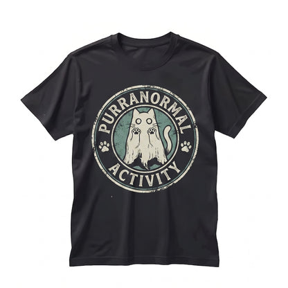 Purranormal Cativity Funny Ghost Halloween Spooky Feline Lover Gift Unisex TShirt