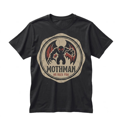 Vintage Mothman Cryptid Graphic Spooky Halloween Gothic Horror Monster Unisex TShirt