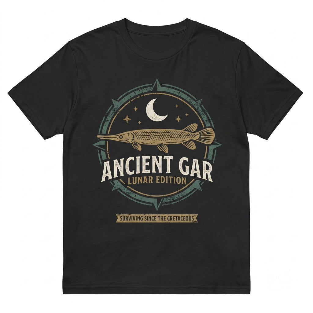 Three Alligator Gar Moon Atractosteus Spatula Galaxy Retro Fish Aquarium Hobbyist Gift Aquatic Pet Graphic Vintage Wash Unisex