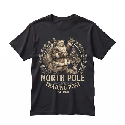 Vintage Retro Santa Reindeer Cozy Winter Holiday Graphic Christmas Collage Gift Unisex TShirt